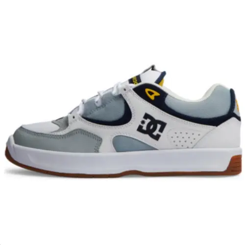 DC Shoes Lynx Zero Cow Leather Comfortable Wear resistant And Lightweight Low top Skateboard Shoes Men's Blue Gray