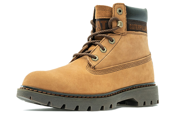 CAT Yellow Boots, LYRIC Collection Crew Outdoor Boots Women's Brown Yellow