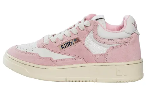 AUTRY Leather Stylish Skateboarding Shoes Women's Pink White