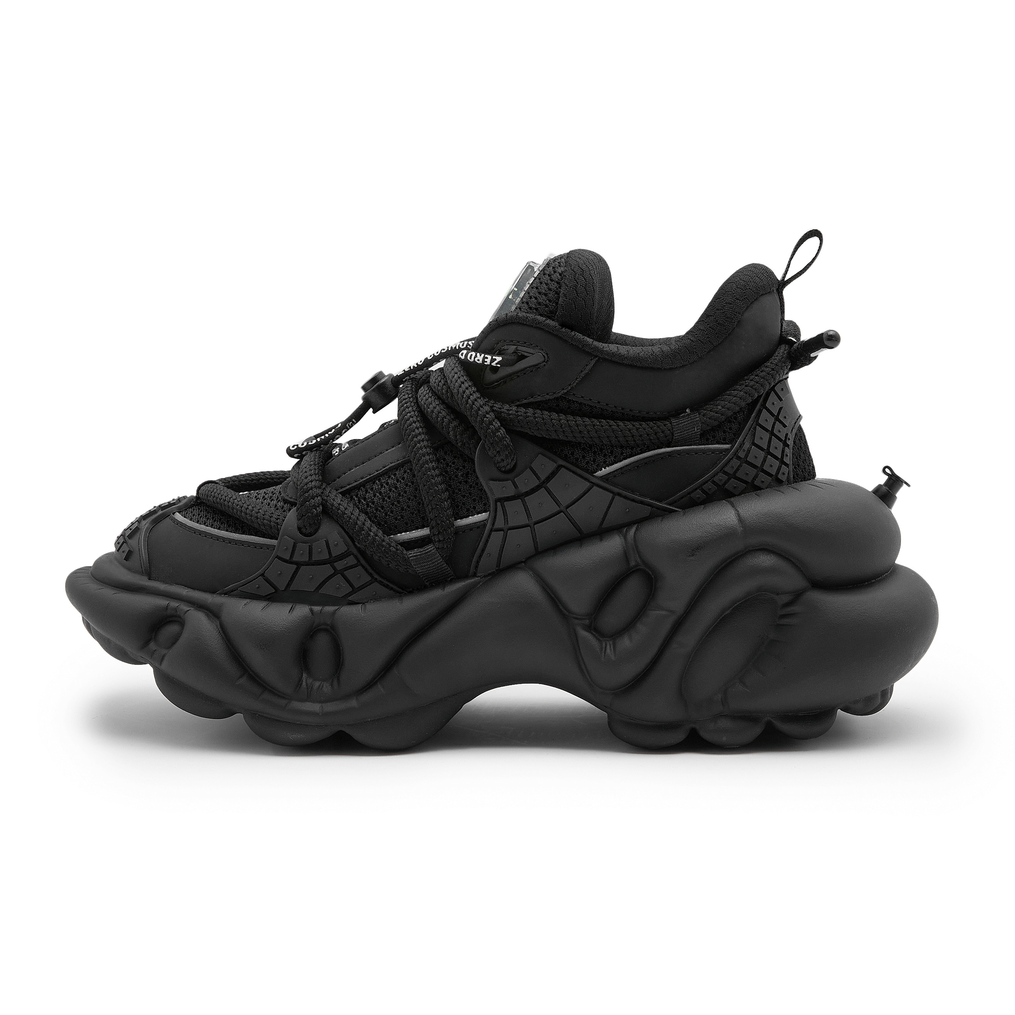 Z COSMOS Weightlessness Series Mesh, Textile Low top Platform Shoes Unisex Black