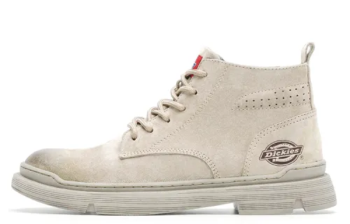Dickies Split Pig Leather Ankle Length Combat Boots Men's Beige