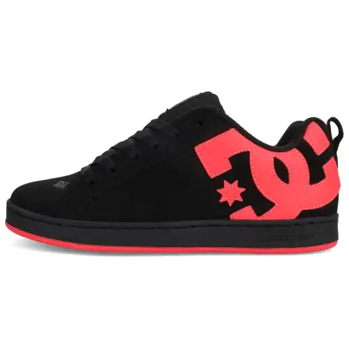DC Shoes Abrasion Resistant Breathable Low top Casual Shoes Women's Black Vibrant Pink