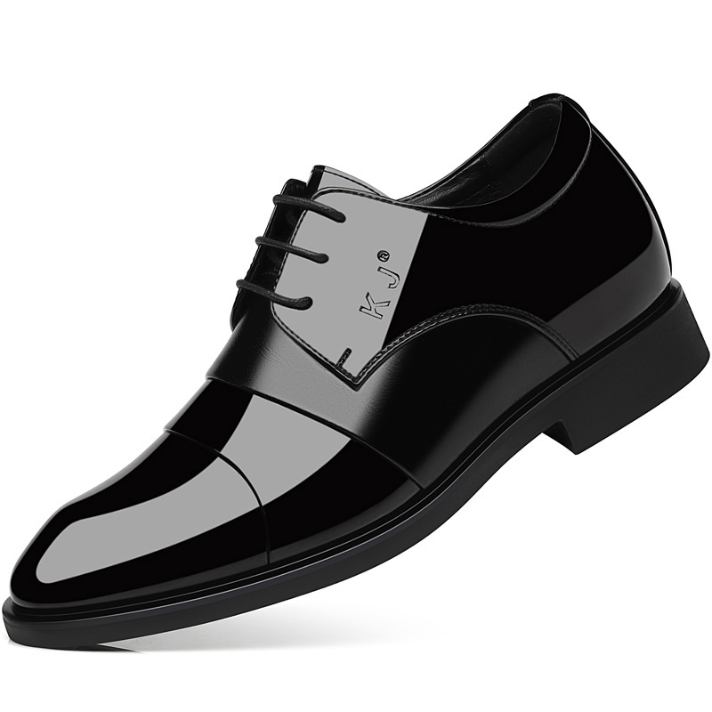 KJ (Shoes) Two-layer cowhide, lightweight, simple, versatile, formal leather shoes, men's style