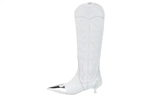 AGL Leather Knee high Boots 3cm Women's White