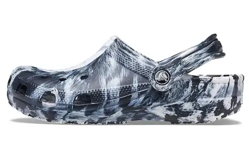 Crocs Beach Marble Unisex Black White Sandals 'Black White'