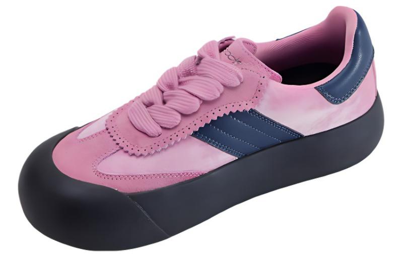 GOOD BAI Textile, Cow Leather Low top Skateboard Shoes Pink