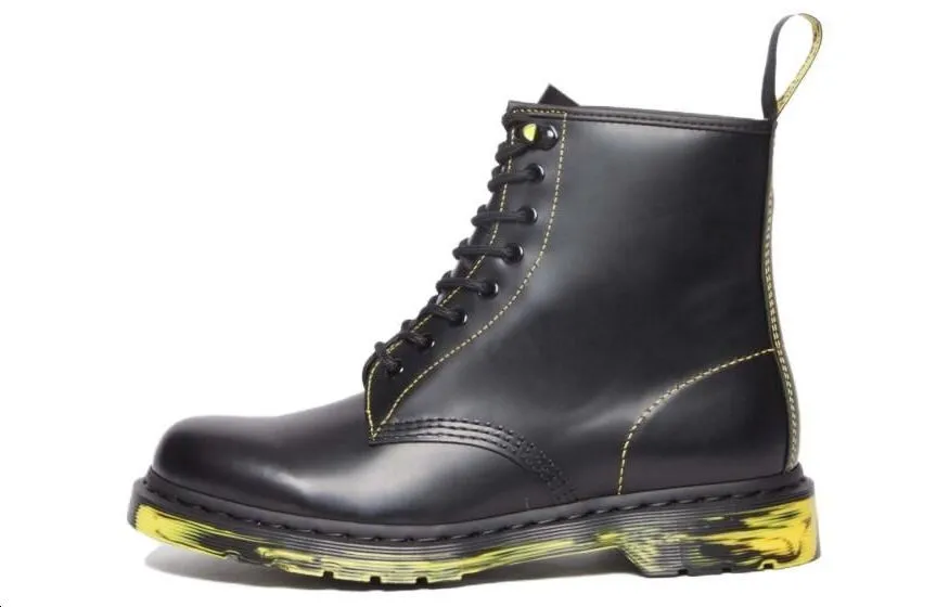 Dr. Martens Dr.Martens 1460 Marbled Sole Smooth Leather Lace Up Boots 'Black'