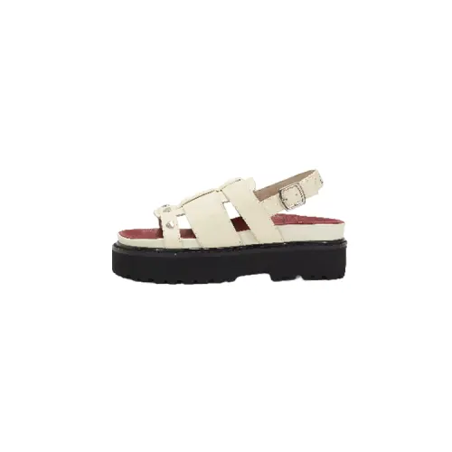 Teenie Weenie Cow Leather Roman Sandals Women's White