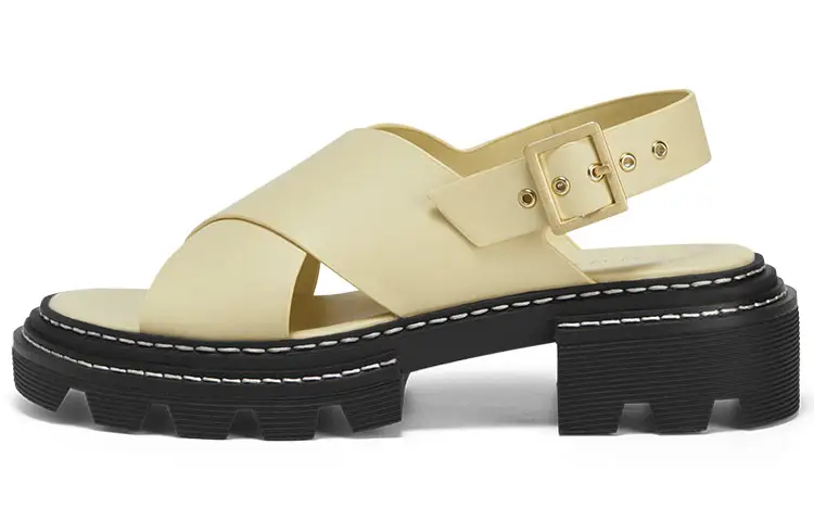 CHARLES&KEITH One Strap Sandals Women's Yellow