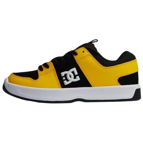 DC Shoes Leather Low top Skateboard Shoes Men's Yellow Black