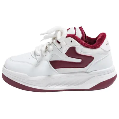 PAUL FRANK Fleece Lined Thermal, Comfortable Platform Low top Casual Shoes Women's White Red