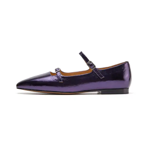 Marie Claire Sheepskin Casual Shoes 0.8cm Women's Purple