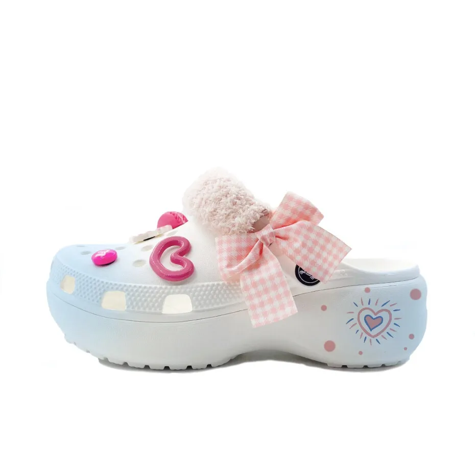 Crocs Classic Platform Clog Cherry Lip Balm, Beach Girlish EVA Clogs Unisex Blue