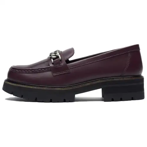 Clarks Cow Leather Loafers Women's Burgundy