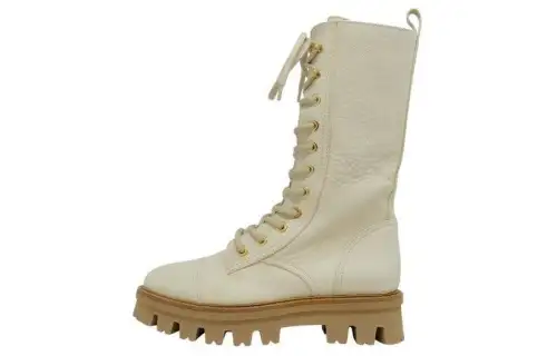AGL Leather Knee high Boots Women's Beige