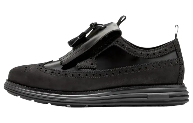 Atoms x COLE HAAN Leather Slip Resistant Low top Sports Casual Shoes Men's Black