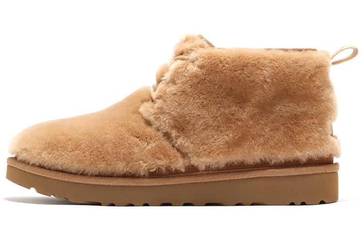 UGG Neumel Sheepskin Thermal Abrasion Resistant Ankle Length Snow Boots Men's Chestnut