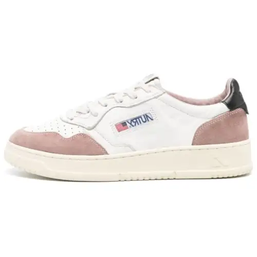AUTRY Leather Low top Skateboard Shoes Men's Pink White