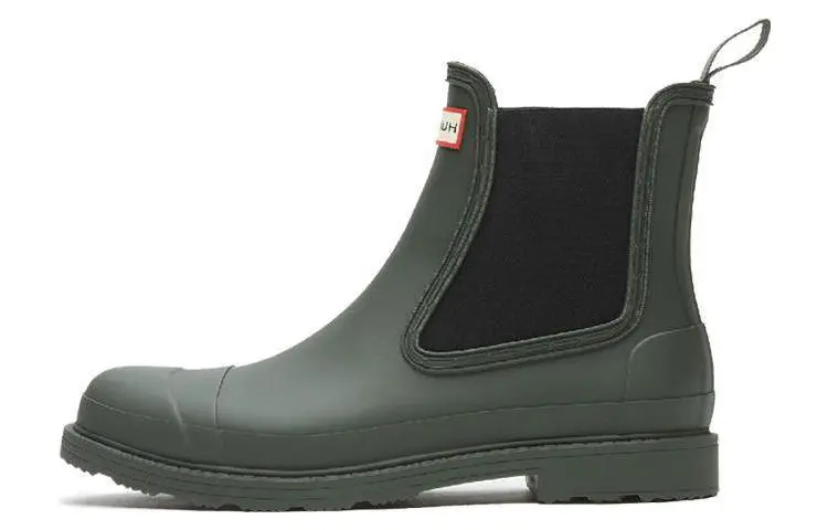 HUNTER Crew Chelsea Boots Women's Olive Green
