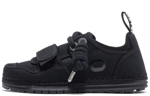 OETZI Ice Man Oz Fabric Lightweight Breathable Height Increasing Low top Skateboard Shoes Unisex Black