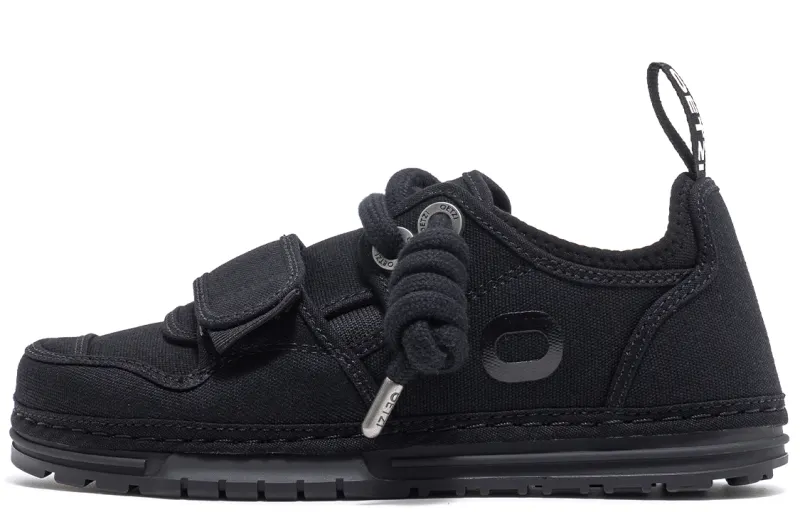 OETZI Ice Man Oz Fabric Lightweight Breathable Height Increasing Low top Skateboard Shoes Unisex Black