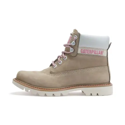 CAT Cow Split Leather Short Combat Boots Unisex Brown