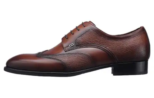 Chrisdien Deny Top Grain Cow Leather Dress Shoes Men's Brown