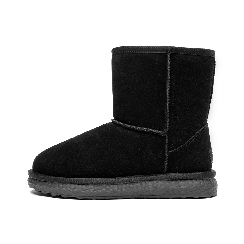 ZHR Cow Suede Thermal Waterproof Abrasion Resistant Height Increasing Coverage Snow Boots Women's