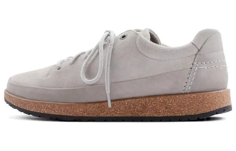 Birkenstock Split Suede Low top Casual Shoes Unisex Whale Gray Narrow