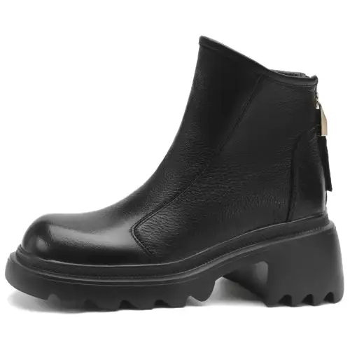 D FUSE SCANDINAVIA Cow Leather Short Combat Boots Women's
