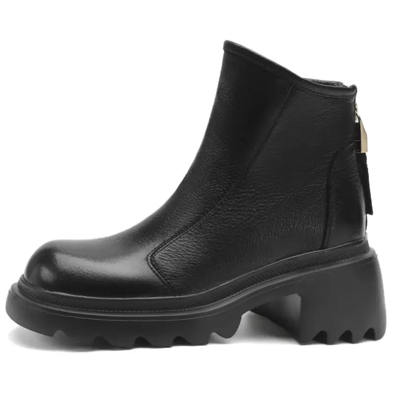D FUSE SCANDINAVIA Cow Leather Short Combat Boots Women's