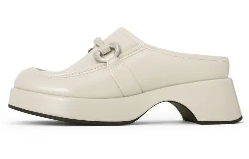 CHARLES&KEITH Composite Sole Closed Toe Slippers 5.2cm Women's Black Box Black/Chalk White/Dark Brown Dark Brown