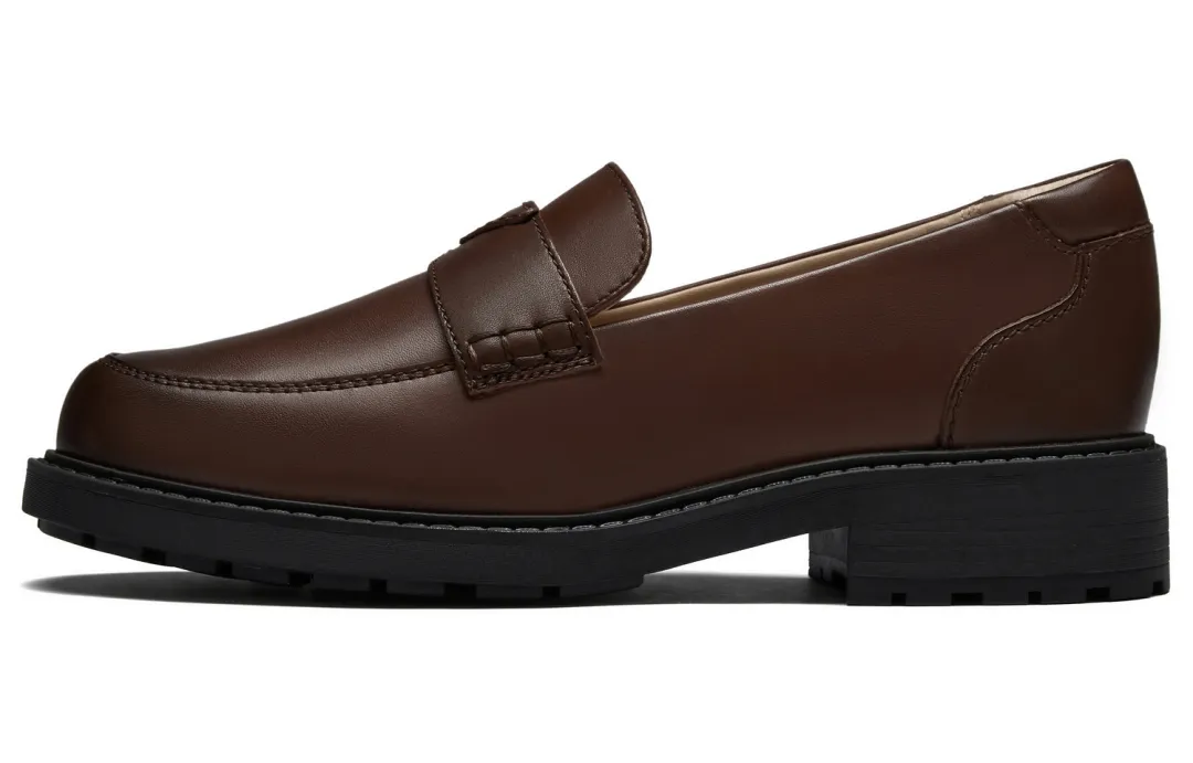 Clarks Cow Leather Loafers Women's Light Brown