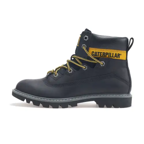 CAT Cow Split Leather Short Combat Boots Women's Black