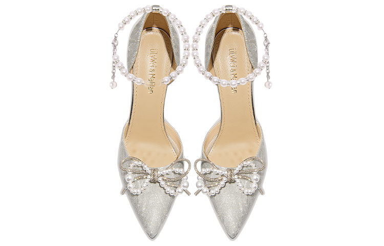 Lily Wei Romantic Galaxy Summer Stream With Fluorescent Glow Pu Slim Heel High Heels Women's Silver