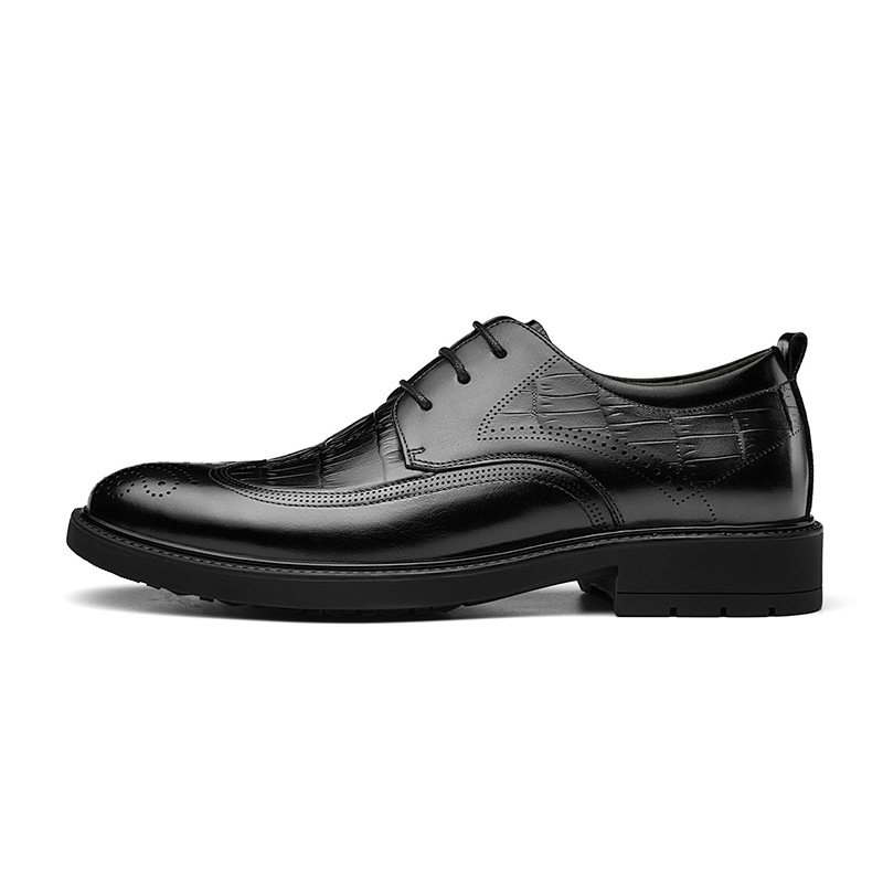 CARTELO Cartier crocodile cow leather high-end business casual British style workplace commuting fashion trend high-end elegant and elegant formal leather shoes men's style