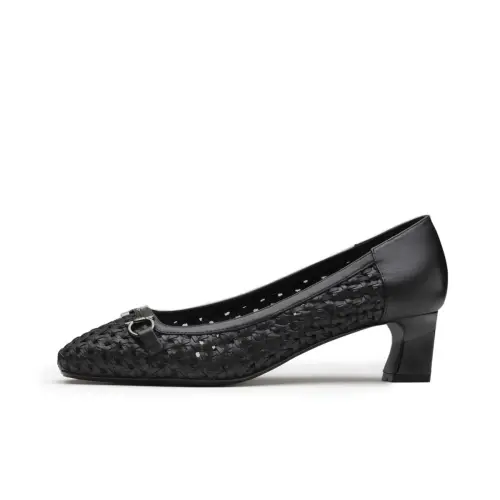 Chrisdien Deny Cow Leather Chunky Heel High Heels Women's