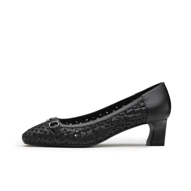Chrisdien Deny Cow Leather Chunky Heel High Heels Women's