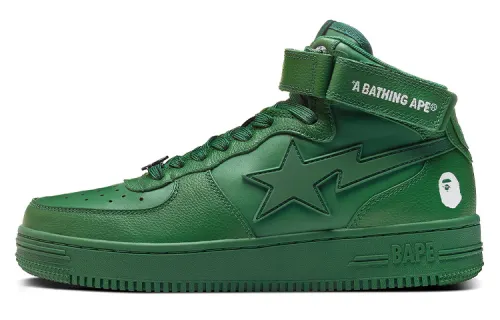 A BATHING APE STA High top Skateboard Shoes Men's Green