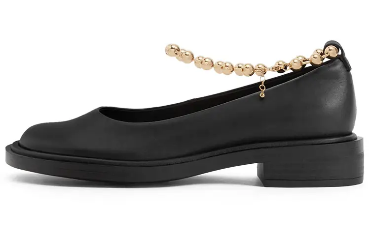 CHARLES&KEITH Sheepskin Block Heel Mary Jane Shoes Women's