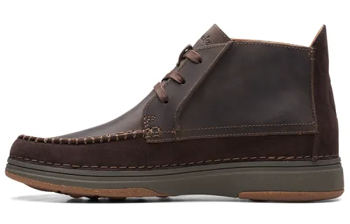 Clarks Nature 5 Mid Cow Leather Comfortable And Breathable Casual Shoes Men's Dark Brown