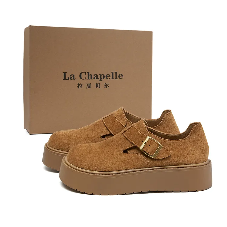 La Chapelle Fashion All Match Small Man Raised Maillard Style Slip On Slip On All Inclusive Soft Sole Simple Comfortable Student Affordable Birkenstocks Women Casual Thin Shoes 4cm Women