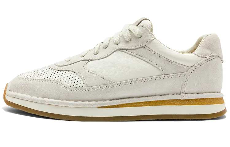 Clarks Art Motion Collection Cow Split Leather Low top Casual Shoes Women's White