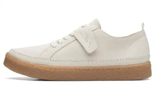 Clarks Leather Comfortable And Breathable Low top Sports Casual Shoes Women's White