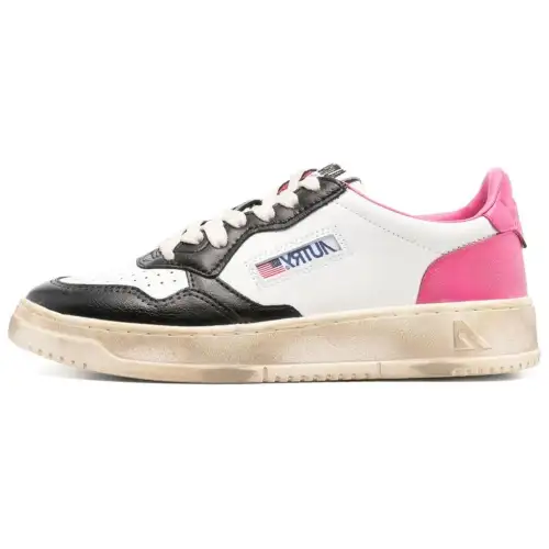 AUTRY Super Vintage Slip Resistant Cushioning Low top Skateboard Shoes Women's White Black
