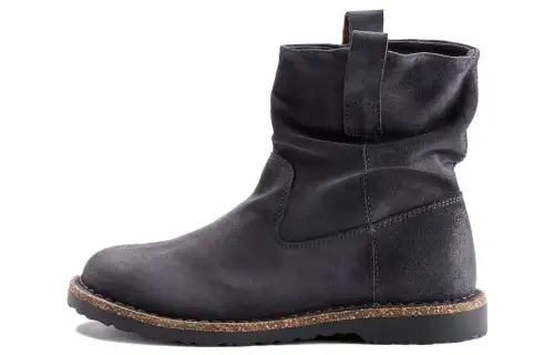 Birkenstock Cow Suede Ankle Boots Women's Gray Narrow