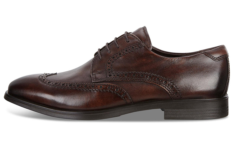Ecco Ink Book Top Grain Cow Leather Dress Shoes Men's Brown