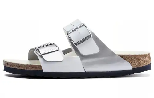 Birkenstock Comfortable And Trendy Quick Dry Slide Slippers Unisex Silver