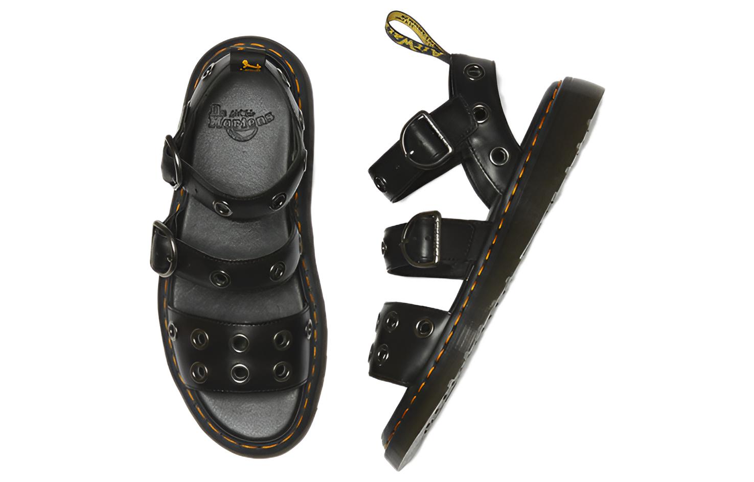 Dr.Martens Gryphon Collection Leather One Strap Sandals Unisex Black