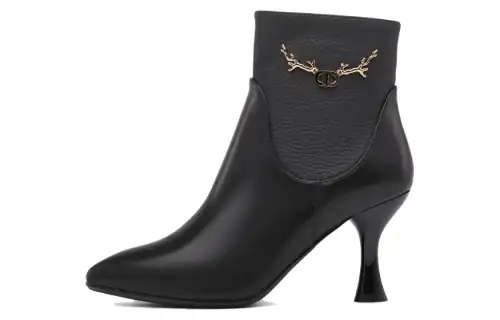 Chrisdien Deny Leather Ankle Boots 8cm Women's Black